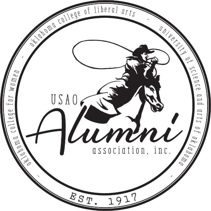 alumni association black and white round logo