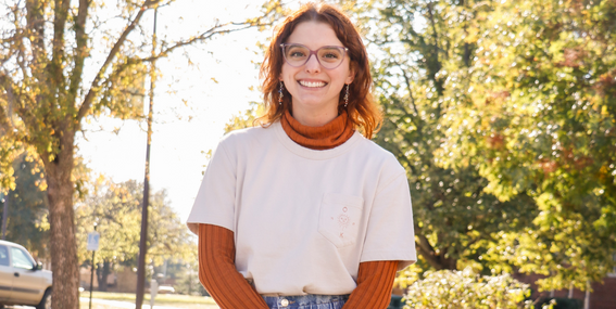 Delaney Medcalf smiling to the camera.