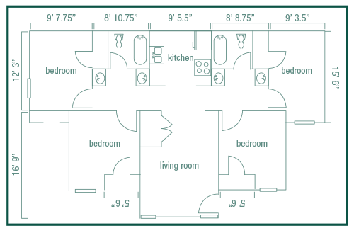 Layout of a Lawson Court apartment